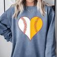 Cute Love Baseball Fast Pitch Softball Heart Baseball Mom Comfort Colors Sweatshirt Denim Cute Love Baseball Fast Pitch Softball Heart Baseball Mom Comfort Colors Sweatshirt Denim
