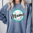 Cute Mama Script Font On Baseball Mom Comfort Colors Sweatshirt Denim