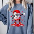 Dabbing Baseball Drip Ice Cream Youth Boy Valentines Day Comfort Colors Sweatshirt Denim