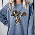 Dabbing Pirate Skeleton Baseball Dab Costume Boys Kids Men Comfort Colors Sweatshirt Denim