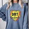 Dirt And Diamonds Baseball Leopard Baseball Mom Comfort Colors Sweatshirt Denim