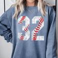 Distressed Baseball Number 32 Jersey Uniform Player Fan Comfort Colors Sweatshirt Denim