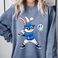 Dripping Drip Baseball Rabbit Bunny Easter Men Boy Kid Comfort Colors Sweatshirt Denim Dripping Drip Baseball Rabbit Bunny Easter Men Boy Kid Comfort Colors Sweatshirt Denim