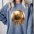 Dripping Gold Drip Baseball Game Day Player Coach Baller Comfort Colors Sweatshirt Denim Dripping Gold Drip Baseball Game Day Player Coach Baller Comfort Colors Sweatshirt Denim