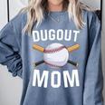 Dugout Mom Baseball Mommy Baseball Mother's Day Comfort Colors Sweatshirt Denim