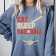 Eat Sleep Baseball Repeat Bat Ball Player Fan Comfort Colors Sweatshirt Denim Eat Sleep Baseball Repeat Bat Ball Player Fan Comfort Colors Sweatshirt Denim
