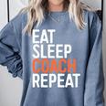 Eat Sleep Coach Repeat Shirt Men Women Baseball Lover Comfort Colors Sweatshirt Denim Eat Sleep Coach Repeat Shirt Men Women Baseball Lover Comfort Colors Sweatshirt Denim