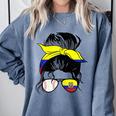 Ecuador Baseball Mom Ecuadorian Baseball Girl Comfort Colors Sweatshirt Denim