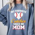My Favorite Catcher Calls Me Mom Catcher Baseball Mom Heart Comfort Colors Sweatshirt Denim My Favorite Catcher Calls Me Mom Catcher Baseball Mom Heart Comfort Colors Sweatshirt Denim