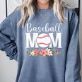 Floral Baseball Mom Mother's Day Cute Baseball Mama Mommy Comfort Colors Sweatshirt Denim Floral Baseball Mom Mother's Day Cute Baseball Mama Mommy Comfort Colors Sweatshirt Denim
