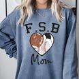 Football Soccer Baseball Mom For Women Comfort Colors Sweatshirt Denim