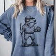 Frog Basketbal Men Women Grumpy Frog Playing Baseball Comfort Colors Sweatshirt Denim