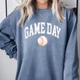 Game Day Baseball Player And Fan Graphic Comfort Colors Sweatshirt Denim Game Day Baseball Player And Fan Graphic Comfort Colors Sweatshirt Denim
