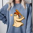 Ghost Baseball Halloween Costume Men Boys Kids Comfort Colors Sweatshirt Denim Ghost Baseball Halloween Costume Men Boys Kids Comfort Colors Sweatshirt Denim