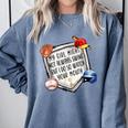 My Girl Might Not Always Swing But I Do Baseball Mom Mama Comfort Colors Sweatshirt Denim