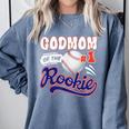 GodMom Rookie Of Year 1st Birthday Baseball Theme Matching Comfort Colors Sweatshirt Denim GodMom Rookie Of Year 1st Birthday Baseball Theme Matching Comfort Colors Sweatshirt Denim