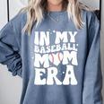 Groovy Retro In My Baseball Mom Era Comfort Colors Sweatshirt Denim