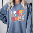 Groovy Retro I Love Hot Baseball Moms With After Game Snacks Comfort Colors Sweatshirt Denim