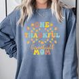 Groovy Retro One Thankful Baseball Mom Thanksgiving Fall Comfort Colors Sweatshirt Denim Groovy Retro One Thankful Baseball Mom Thanksgiving Fall Comfort Colors Sweatshirt Denim