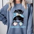 Guatemala Baseball Mom Messy Bun Comfort Colors Sweatshirt Denim