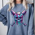 Halloween Baseball Skull Drip Baseball Lifestyle Boy Men Comfort Colors Sweatshirt Denim Halloween Baseball Skull Drip Baseball Lifestyle Boy Men Comfort Colors Sweatshirt Denim