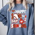 Happy 100 Days Of School Baseball Football PE Teacher Comfort Colors Sweatshirt Denim Happy 100 Days Of School Baseball Football PE Teacher Comfort Colors Sweatshirt Denim
