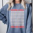 Having A Ball For 100 Days Of School 100th Baseball Comfort Colors Sweatshirt Denim Having A Ball For 100 Days Of School 100th Baseball Comfort Colors Sweatshirt Denim