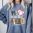 My Heart Is On That Field Mother's Day Baseball Mom Women Comfort Colors Sweatshirt Denim