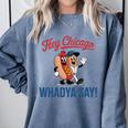 Hey Chicago Whadya Say Baseball Hot Dog Comfort Colors Sweatshirt Denim Hey Chicago Whadya Say Baseball Hot Dog Comfort Colors Sweatshirt Denim