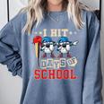 I Hit 100 Days Of School Baseball Kids Boy Teacher 100th Day Comfort Colors Sweatshirt Denim I Hit 100 Days Of School Baseball Kids Boy Teacher 100th Day Comfort Colors Sweatshirt Denim
