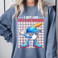 I Hit 100 Days Of School Baseball Player Kids Boys Son Comfort Colors Sweatshirt Denim