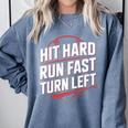Hit Hard Run Fast Turn Left Baseball Fan Red Graphic Comfort Colors Sweatshirt Denim Hit Hard Run Fast Turn Left Baseball Fan Red Graphic Comfort Colors Sweatshirt Denim