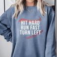 Hit Hard Run Fast Turn Left Baseball Player & Fan Premium Tri-Blend Comfort Colors Sweatshirt Denim Hit Hard Run Fast Turn Left Baseball Player & Fan Premium Tri-Blend Comfort Colors Sweatshirt Denim