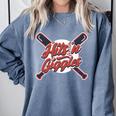 Hits 'n Giggles Baseball Player Women Baseball Mom Mother Comfort Colors Sweatshirt Denim Hits 'n Giggles Baseball Player Women Baseball Mom Mother Comfort Colors Sweatshirt Denim