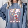 Ho Ho Home Run Baseball Christmas Holiday Sports Santa Comfort Colors Sweatshirt Denim Ho Ho Home Run Baseball Christmas Holiday Sports Santa Comfort Colors Sweatshirt Denim