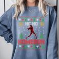 Ho Ho Homerun Xmas Sports Player Baseball Ugly Christmas Comfort Colors Sweatshirt Denim Ho Ho Homerun Xmas Sports Player Baseball Ugly Christmas Comfort Colors Sweatshirt Denim