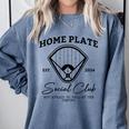 Home Plate Social Club Baseball Mom Comfort Colors Sweatshirt Denim Home Plate Social Club Baseball Mom Comfort Colors Sweatshirt Denim