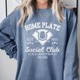 Home Plate Social Club Baseball Moms Group Tee Comfort Colors Sweatshirt Denim