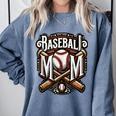 Home Run Baseball Mom Comfort Colors Sweatshirt Denim