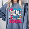 HUGvyn 100 Days Of School Baseball Ice Cream Teacher Student Comfort Colors Sweatshirt Denim HUGvyn 100 Days Of School Baseball Ice Cream Teacher Student Comfort Colors Sweatshirt Denim