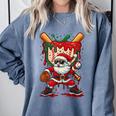 HUGvyn Santa Playing Baseball Ice Cream Drip Christmas Boys Comfort Colors Sweatshirt Denim HUGvyn Santa Playing Baseball Ice Cream Drip Christmas Boys Comfort Colors Sweatshirt Denim