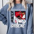 Hunter Greene Cincinnati MLB Baseball Players MLBHGR203M Comfort Colors Sweatshirt Denim Hunter Greene Cincinnati MLB Baseball Players MLBHGR203M Comfort Colors Sweatshirt Denim