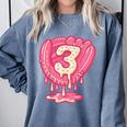 Ice Cream Baseball Glove 3rd Birthday Edition Comfort Colors Sweatshirt Denim