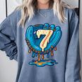 Ice Cream Baseball Glove 7th Birthday Edition Comfort Colors Sweatshirt Denim