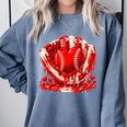 Ice Cream Drip Heart Valentines Day Baseball Boys Youth Kids Comfort Colors Sweatshirt Denim