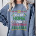 I’Ll Be Home For Christmas Baseball Ugly Sweater Comfort Colors Sweatshirt Denim I’Ll Be Home For Christmas Baseball Ugly Sweater Comfort Colors Sweatshirt Denim