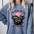 I'm Head Heffa Just Ask Me Bossy Highland Cow Baseball Cap Comfort Colors Sweatshirt Denim I'm Head Heffa Just Ask Me Bossy Highland Cow Baseball Cap Comfort Colors Sweatshirt Denim