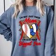 I'm Their Biggest Fan Volleyball Baseball Mom Comfort Colors Sweatshirt Denim