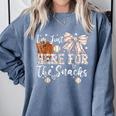 I'm Just Here For The Snacks Baseball Coquette Game Day Girl Comfort Colors Sweatshirt Denim I'm Just Here For The Snacks Baseball Coquette Game Day Girl Comfort Colors Sweatshirt Denim