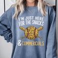 I'm Just Here For The Snacks And Commercials Baseball Comfort Colors Sweatshirt Denim